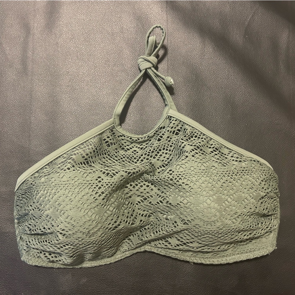 Lace Bandeau Bralette in Olive Green